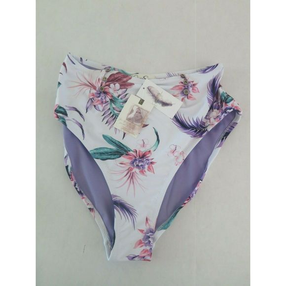 Jessica Simpson Size Small White Multi Floral Button 2-Piece Swimsuit $109 - Picture 10 of 10